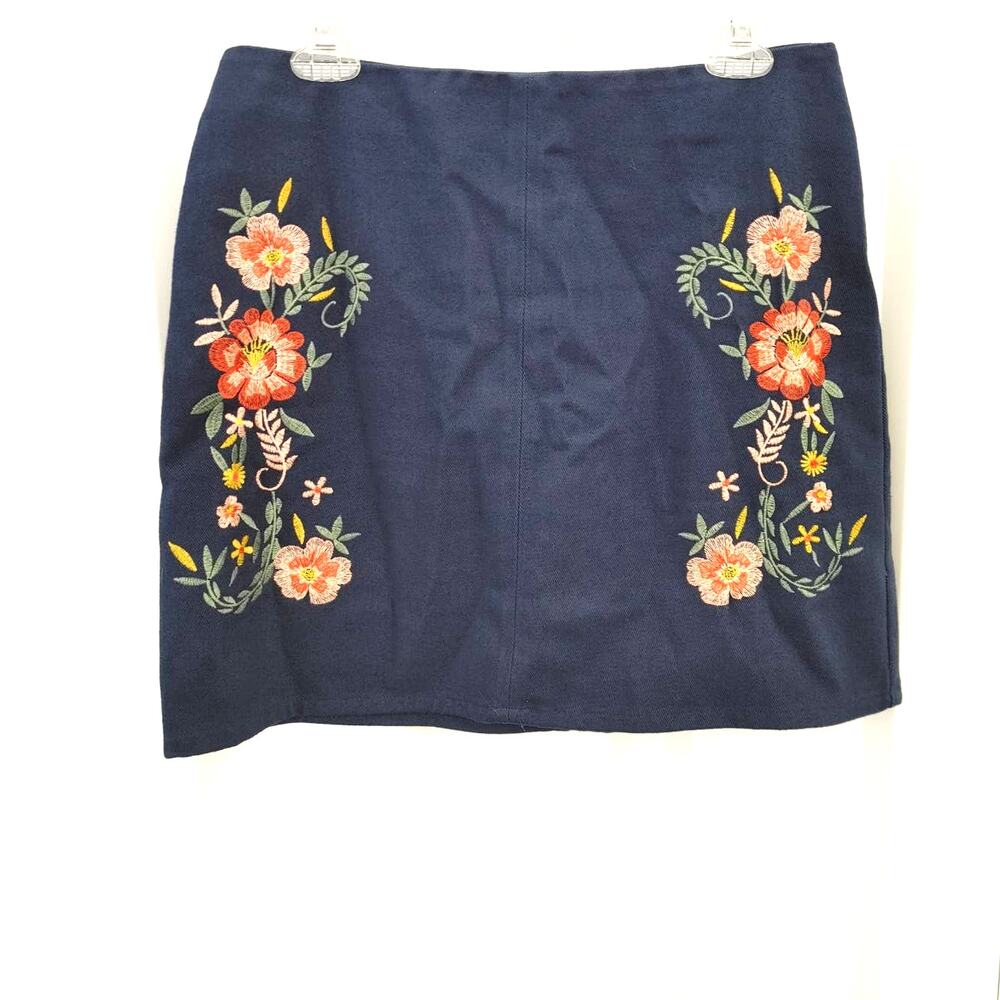 Miami Mini Skirt Embroidered Floral Multicolor Large